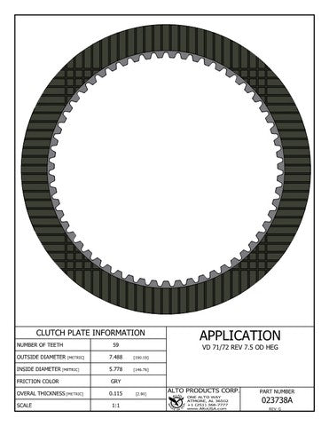 Friction Clutch Alto Products 023738A