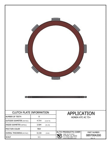 Friction Clutch Alto Products 089700A300