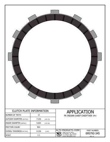 Friction Clutch Alto Products 095792-345