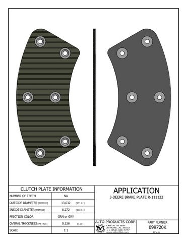 Friction  - Brake Alto Products 099720K