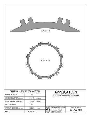 Steel Clutch Alto Products 121707-400