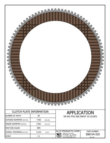 Friction Alto Products 306714-310