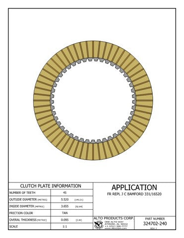 Friction Alto Products 324702-240