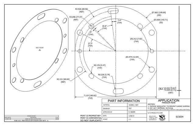 Gasket Overhaul Kit Component Alto Products 023034