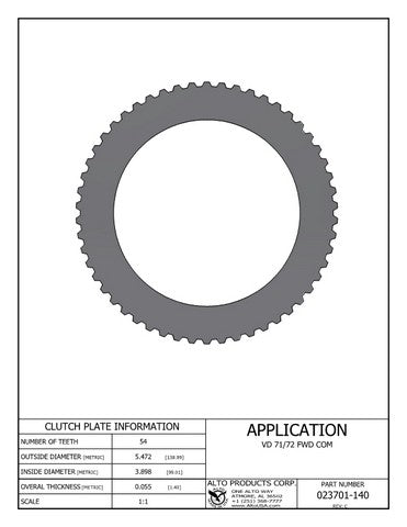 Steel Clutch Alto Products 023701-140