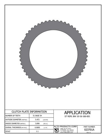 Steel Clutch Alto Products 023701A