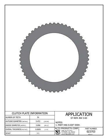 Steel Clutch Alto Products 023703