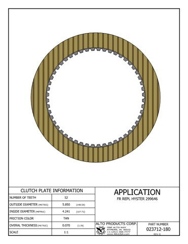 Friction Alto Products 023712-180