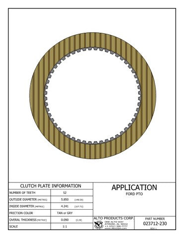 Friction Alto Products 023712-230