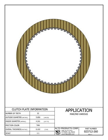 Friction Alto Products 023712-260