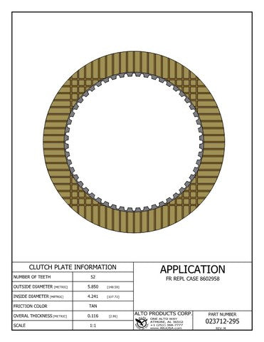 Friction Alto Products 023712-295