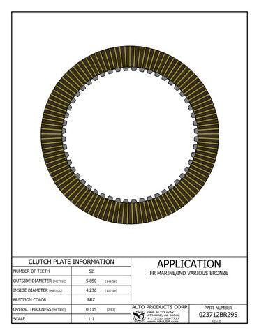 Friction Alto Products 023712BR295