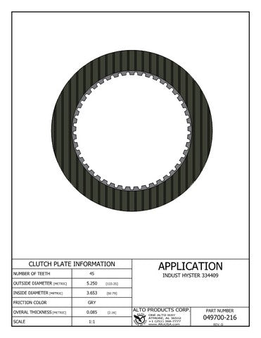 Friction Clutch Alto Products 049700-216