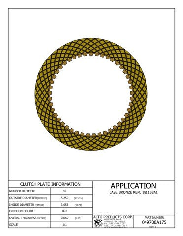 Friction Alto Products 049700A175