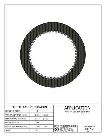 Friction Alto Products 049702