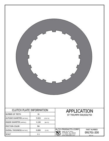 Steel Clutch Alto Products 091701-200