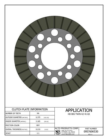 Friction Clutch Alto Products 095760K530