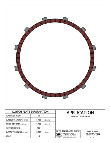 Friction Clutch Alto Products 095770-240