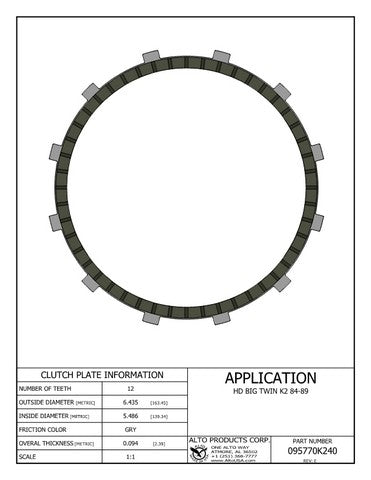 Friction Clutch Alto Products 095770K240