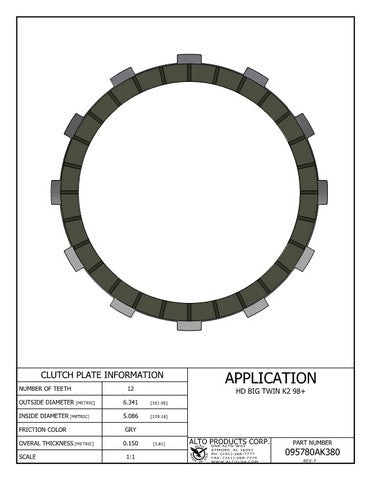 Friction Clutch Alto Products 095780AK380