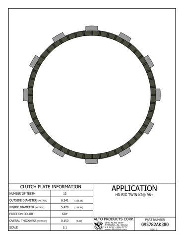 Friction Clutch Alto Products 095782AK380