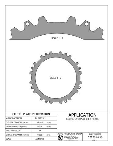 Steel Clutch Alto Products 121705-250