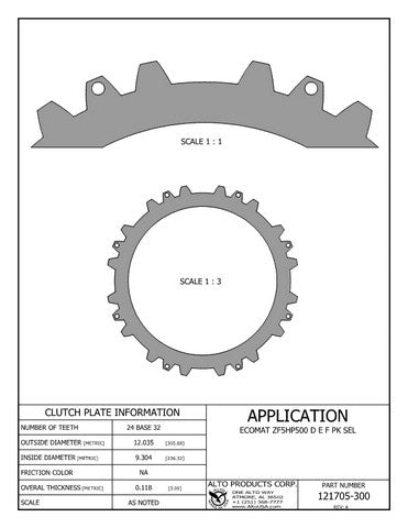 Steel Clutch Alto Products 121705-300