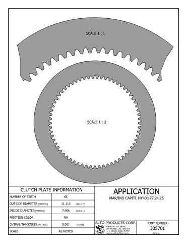 Steel Clutch Alto Products 305701