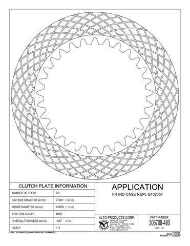 Friction Alto Products 306708-480