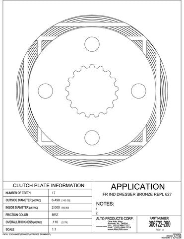 Friction Alto Products 306722-280