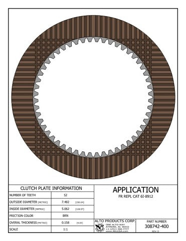 Friction Alto Products 308742-400