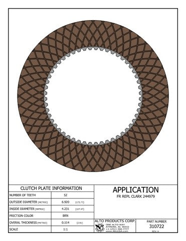 Friction Alto Products 310722