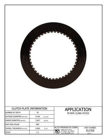 Friction Alto Products 311702