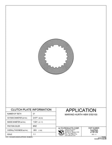 Friction Clutch Alto Products 316700