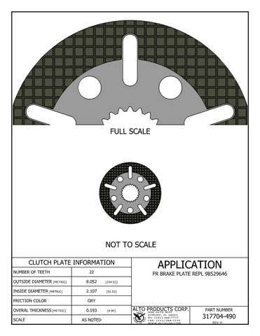 Friction  - Brake Alto Products 317704-490