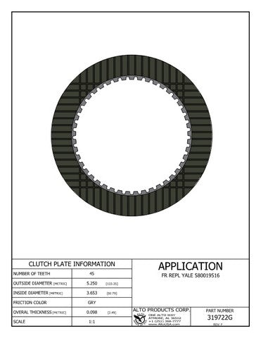 Friction Alto Products 319722G