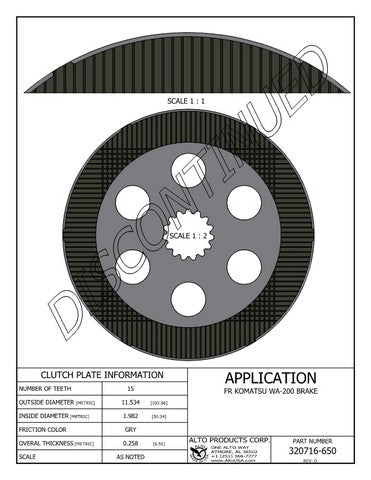 Friction  - Brake Alto Products 320716-650