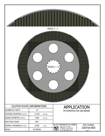 Friction  - Brake Alto Products 320716-650