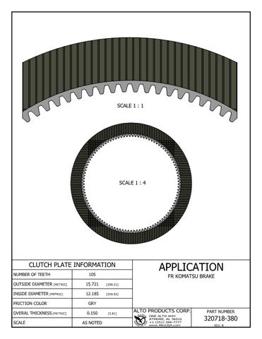 Friction  - Brake Alto Products 320718-380