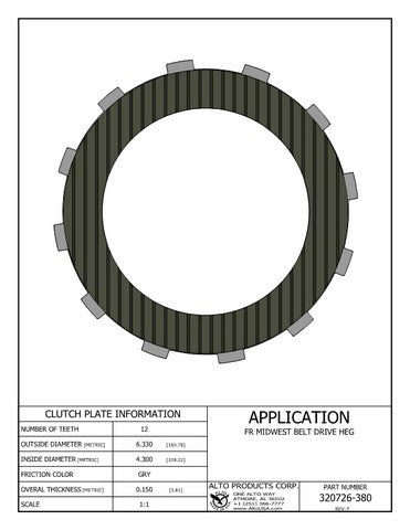 Friction Clutch Alto Products 320726-380