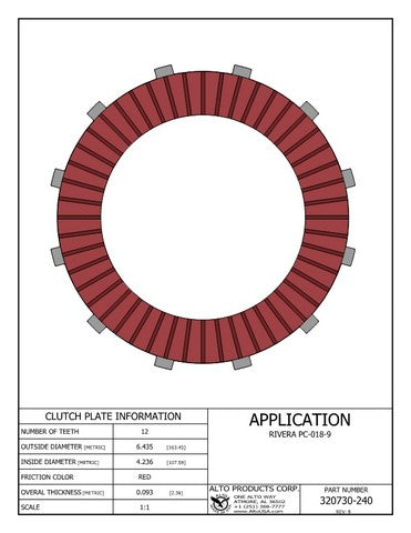 Friction Clutch Alto Products 320730-240