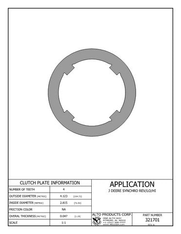 Steel  - Rev/Low/High Alto Products 321701