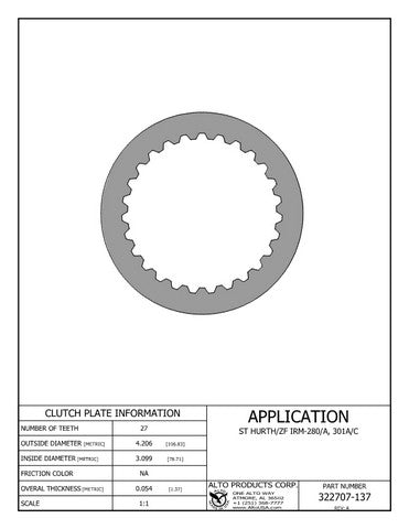 Steel Clutch Alto Products 322707-137