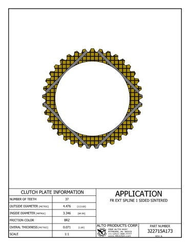 Friction Clutch Alto Products 322715A173