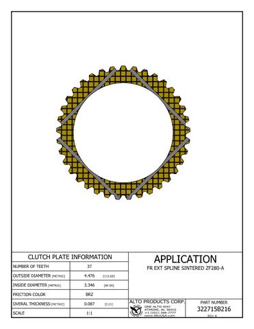 Friction Clutch Alto Products 322715B216