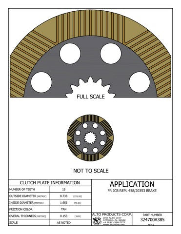 Friction  - 8 Holes Alto Products 324700A385