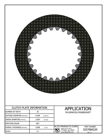 Friction Alto Products 325700A220