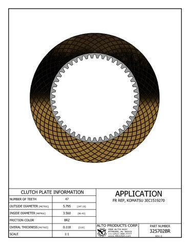 Friction Alto Products 325702BR