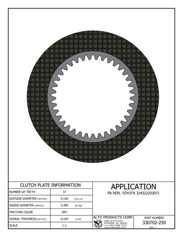 Friction Alto Products 330702-250