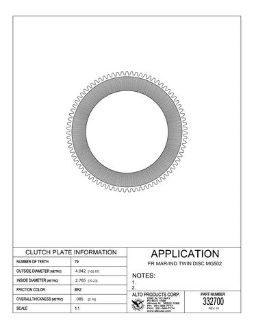 Friction Clutch Alto Products 332700